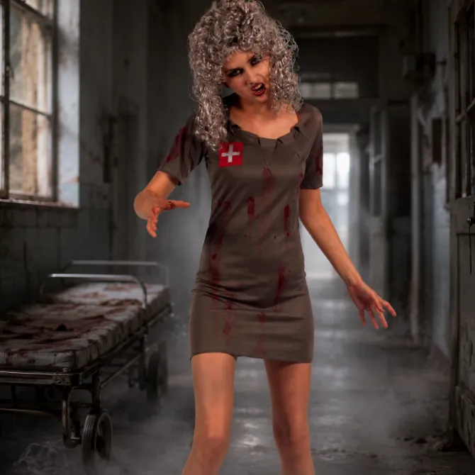 Kostuum Halloween zombie dames one size