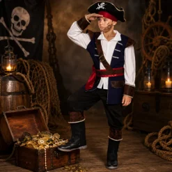 Kostuum piraat Vince meerkleurig jongen 7-9 jaar