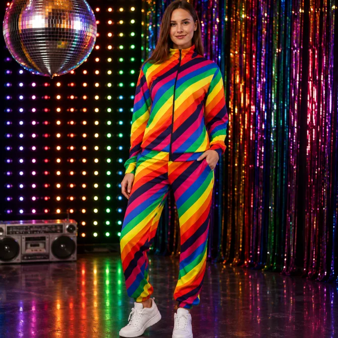 Kostuum regenboog trainingspak unisex - S/M