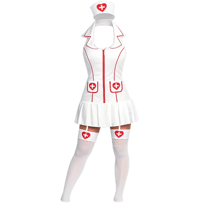 Kostuum sexy verpleegster rood/wit dames maat M