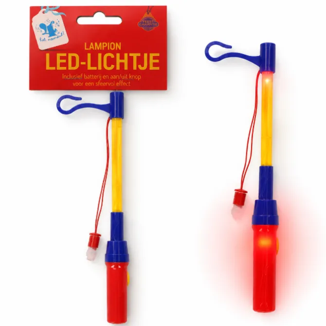 Lampionstokje led licht rood/blauw/geel