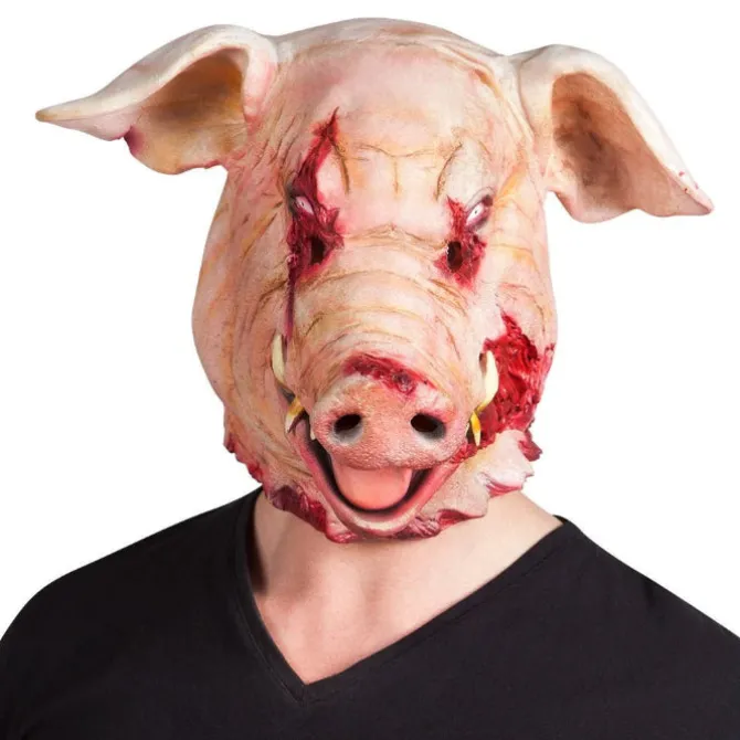 Latex hoofdmasker Bloederig varken