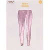 Legging metallic roze - one size