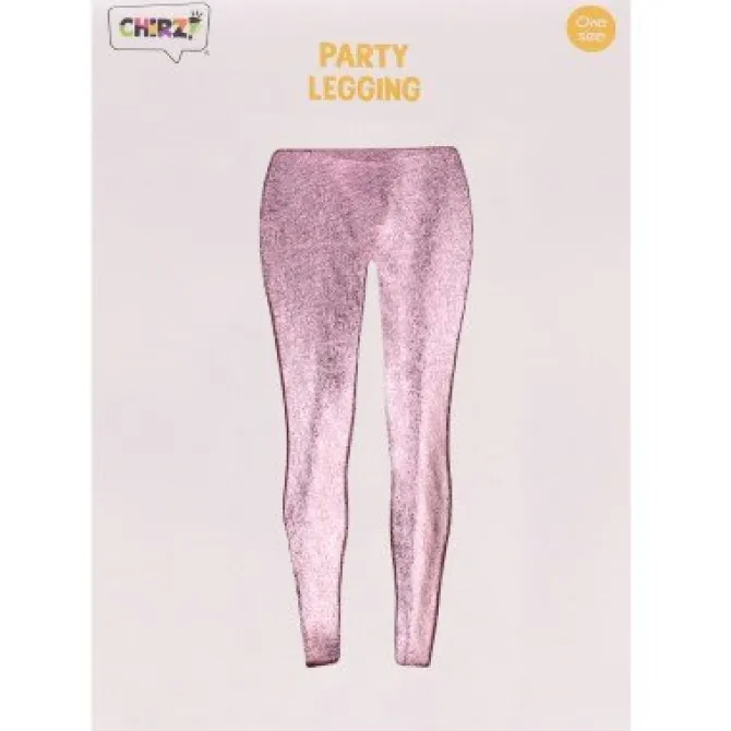 Legging metallic roze - one size