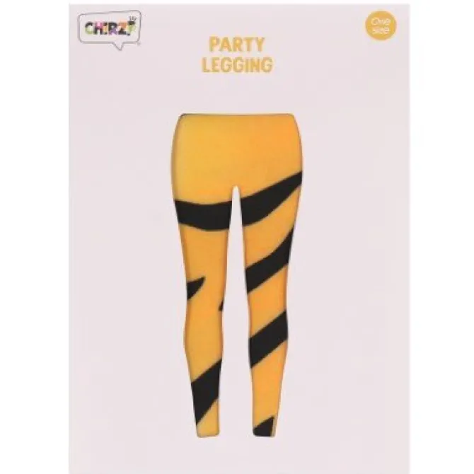 Legging tijger oranje/zwart - one size