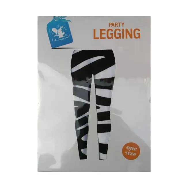 Legging zebra zwart/wit - one size