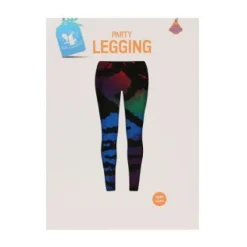 Legging zwart kleurenprint - one size