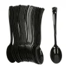 Lepels - herbruikbaar - plastic - zwart - 20 stuks