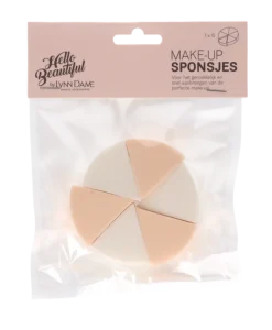 Make-up sponsjes roze/wit 6 stuks