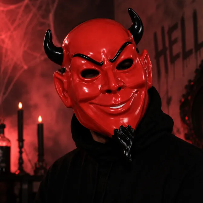 Masker Halloween duivel rood