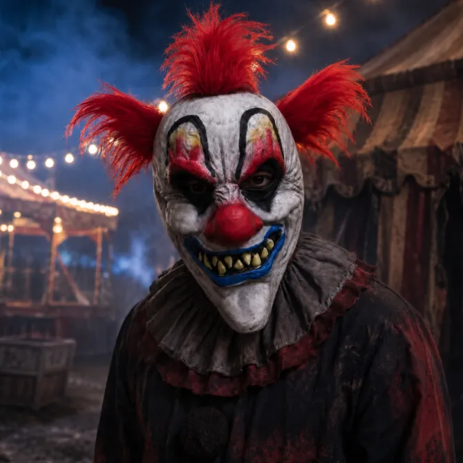 masker horror clown rood haar