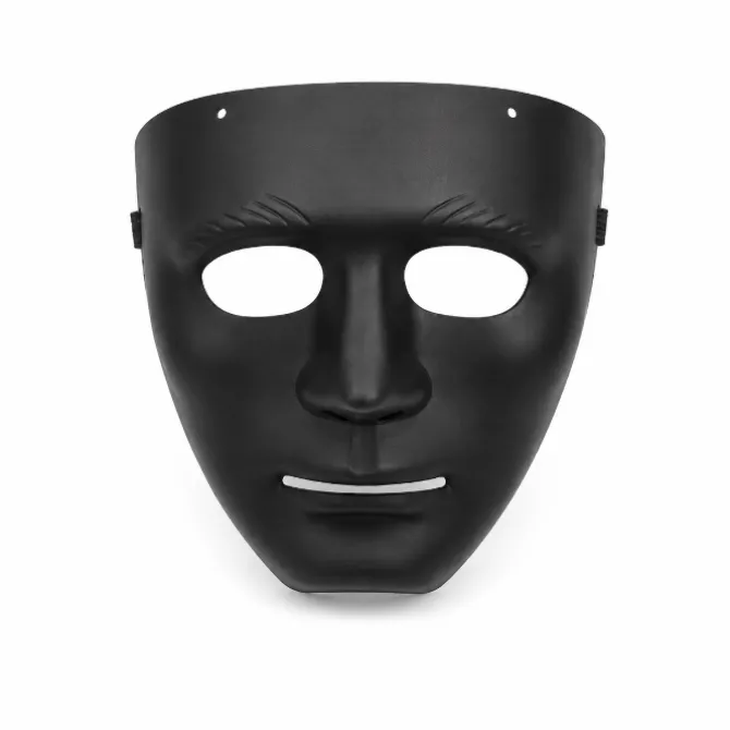 Masker vlak gezicht zwart gezichtsbedekkend