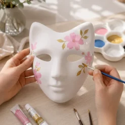 Masker vlindervorm wit gezichtsbedekkend