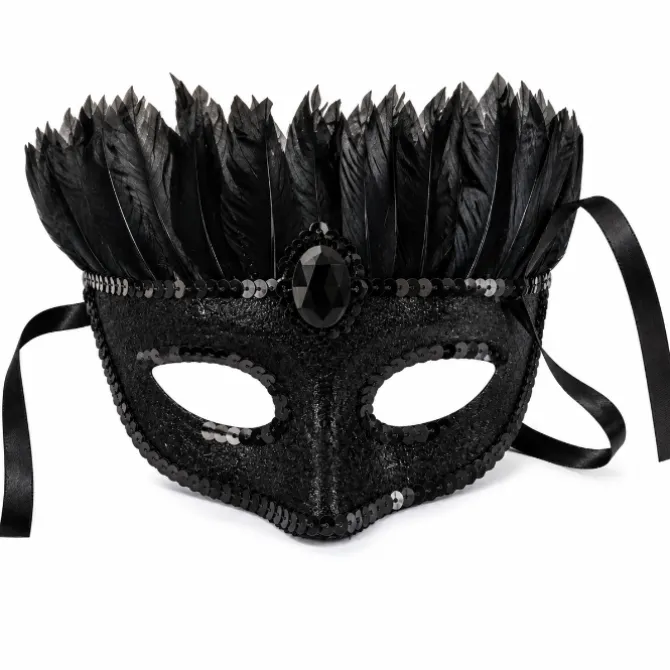 Masker zwart met tule