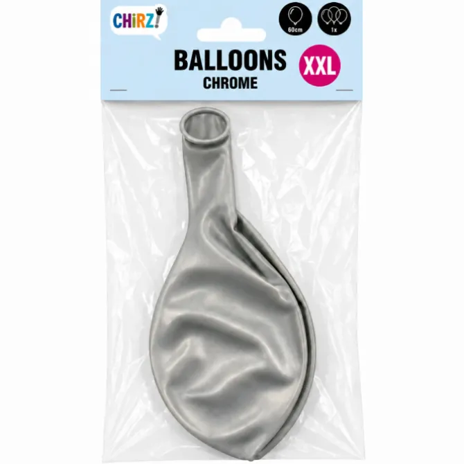 Mega Ballon Chrome - Zilver - 60cm - 1 stuk