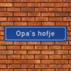 Metalen bord Opa's hofje