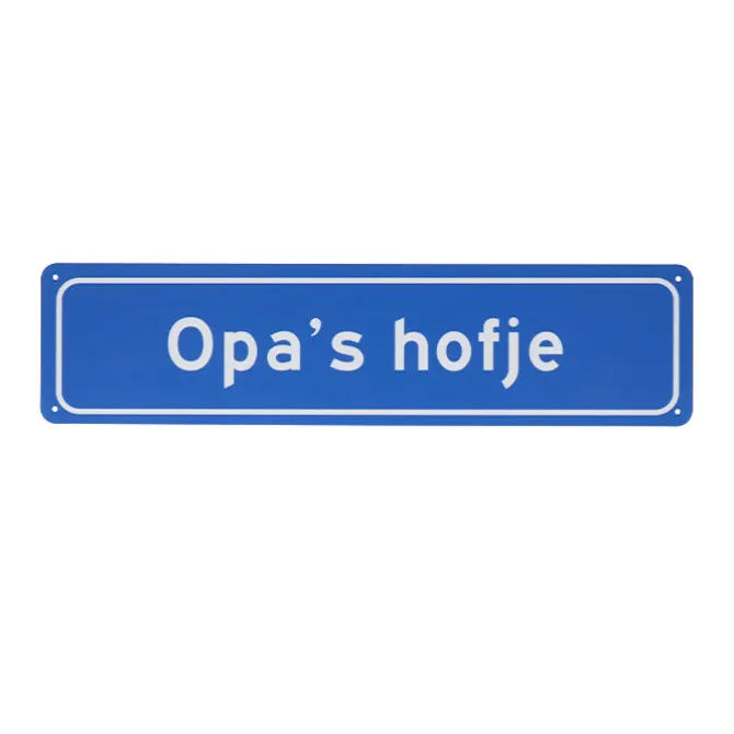 Metalen bord Opa's hofje