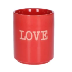 Mokje 'LOVE' - rood met oranje - 9 cm