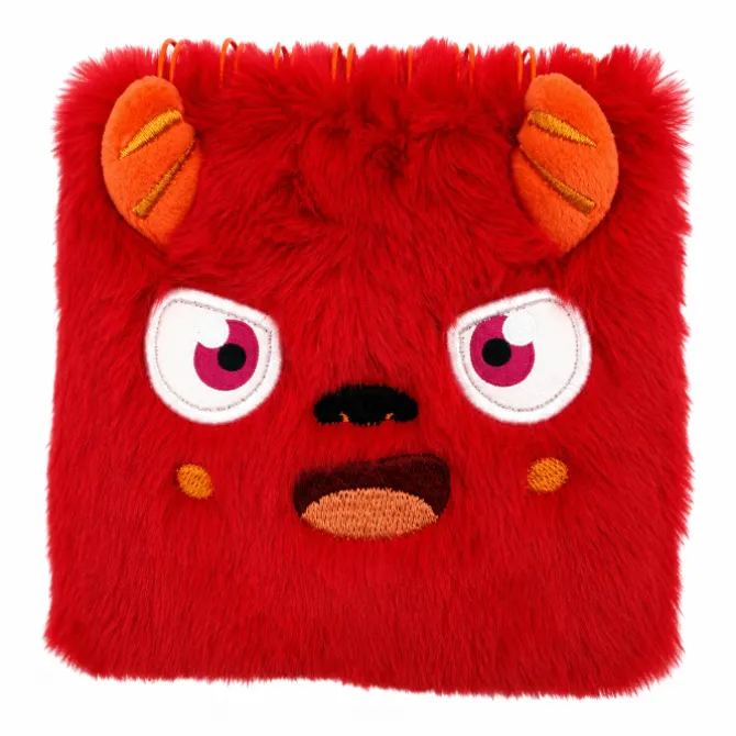 Monster Mini Pluizig Notitieboek Rood