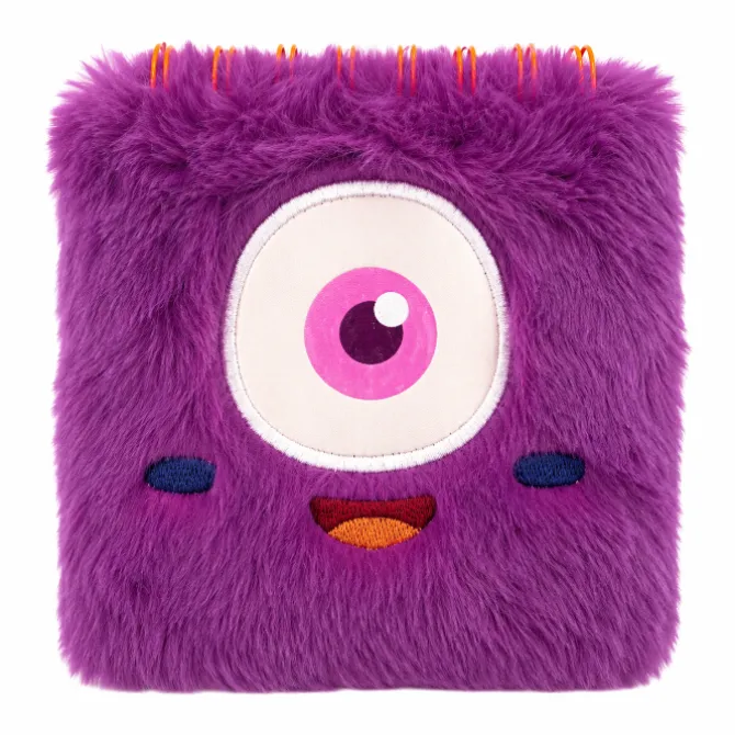 Monster Mini Pluizig Notitieboek Paars