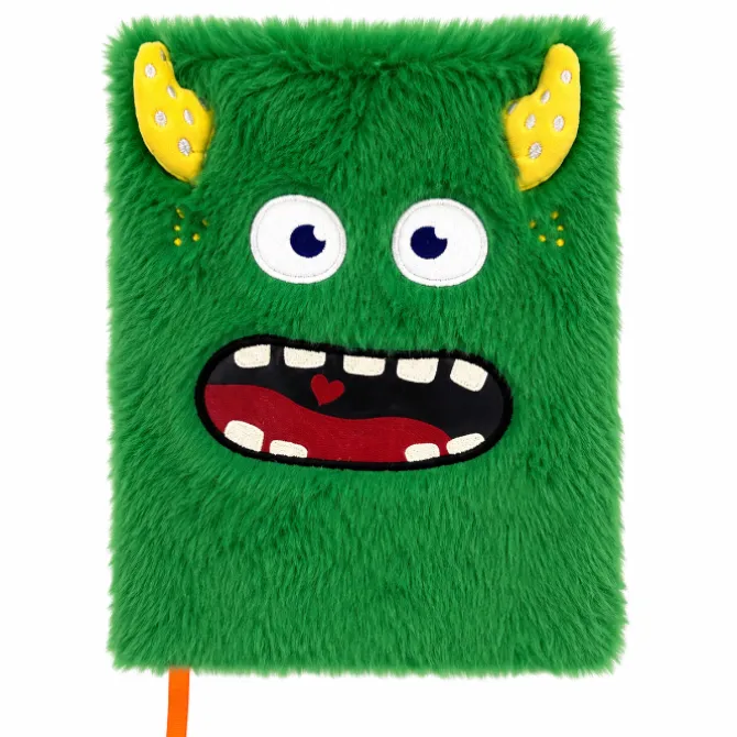 Monster Pluizig Notitieboek A5 Groen