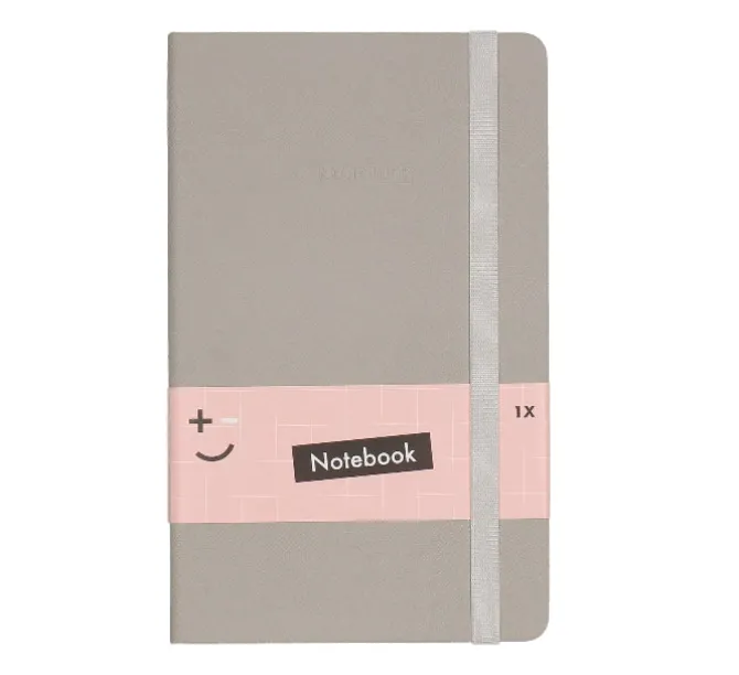 Notitieboek glitter grijs A5