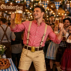 Oktoberfest blouse man rood - maat L/XL