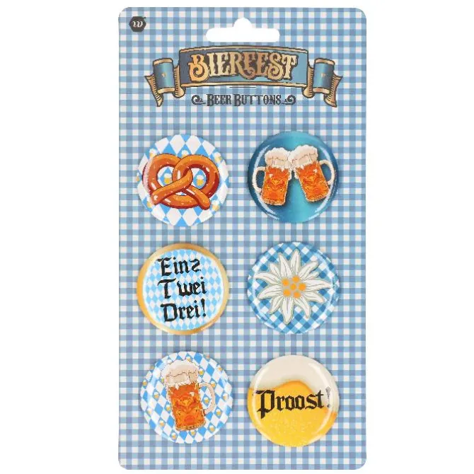 Oktoberfest buttons 6 stuks