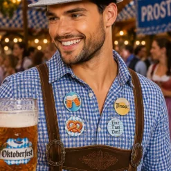 Oktoberfest buttons 6 stuks
