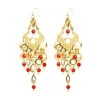 Oorbellen buikdans goud/rood