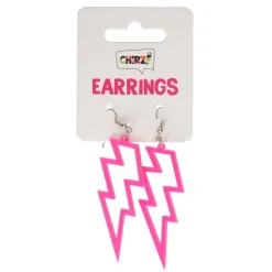 Oorbellen flash neon roze