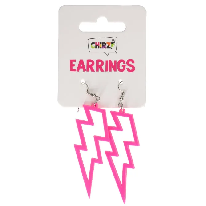 Oorbellen flash neon roze