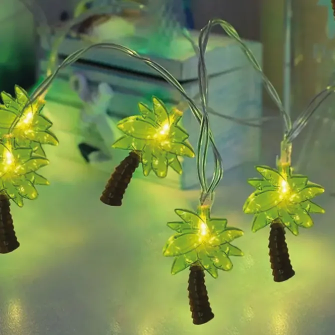 Palmboom lichtsnoer groen/bruin 10 lichten 2m