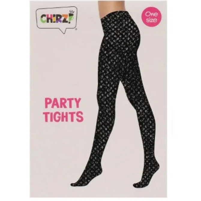 Panty glitter zwart one size