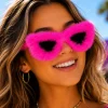Partybril fluffy neon roze