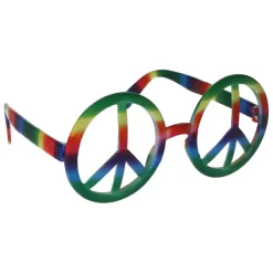 Partybril peace meerkleurig