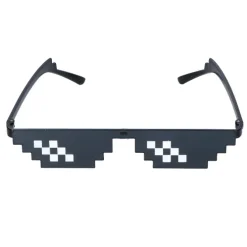 Partybril Pixel zwart