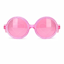 Partybril roze diamanten hartjes