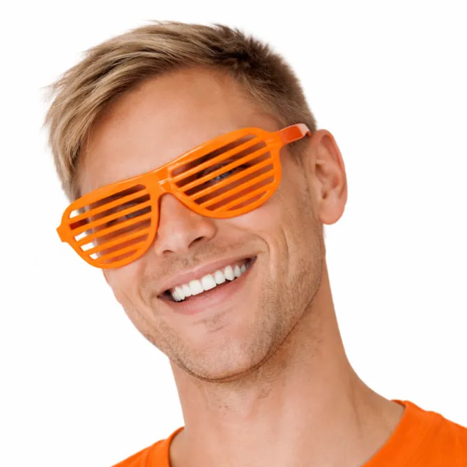 Partybril shutter oranje