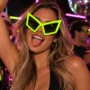Partybril vlinder neon geel