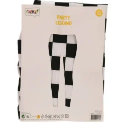 Party Legging zwart wit geblokt - one size