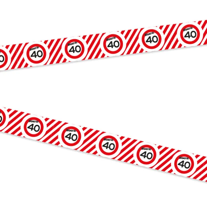 Party tape "Hoera 40 jaar'' 10 meter