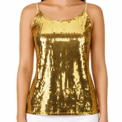 Party top pailletten goud one size