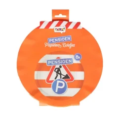 Pensioen gebaksbordjes groot 8 st