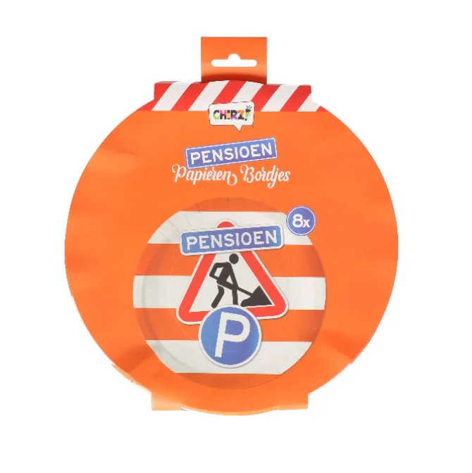 Pensioen gebaksbordjes groot 8 st