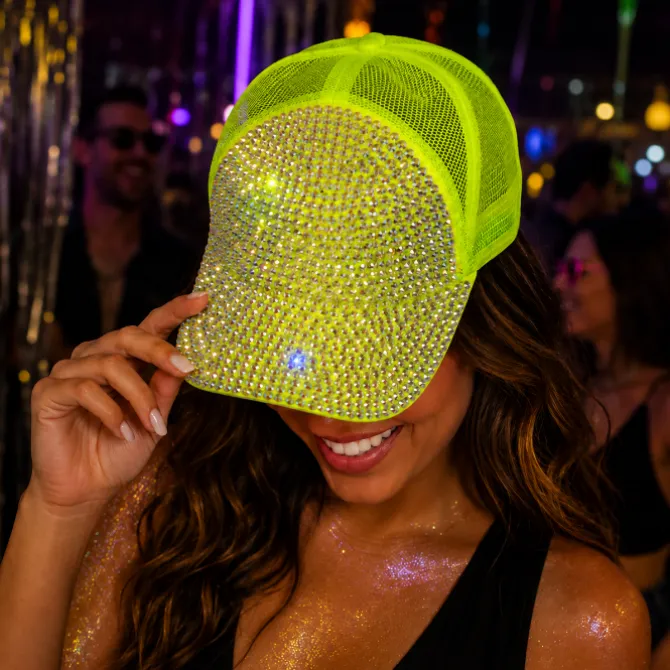 Pet diamanten neon geel
