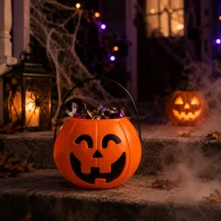 Pompoen emmertje Halloween oranje
