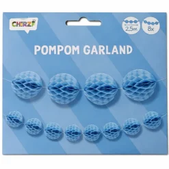Pompom Slinger Blauw 2,5 meter