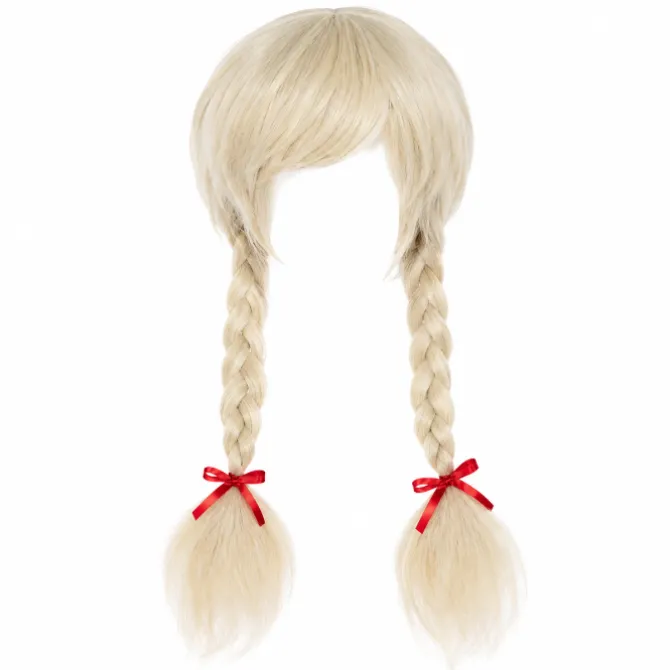 Pruik Creepy doll blond