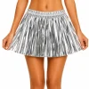 Rok folie glitter zilver one size
